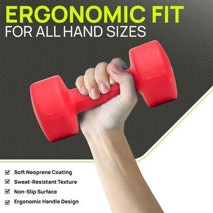 Neoprene Dumbbells Hand Weights Pair Exercise Iron Set Home Gym Fitness Aerobic
