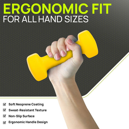Neoprene Dumbbells Hand Weights Pair Exercise Iron Set Home Gym Fitness Aerobic