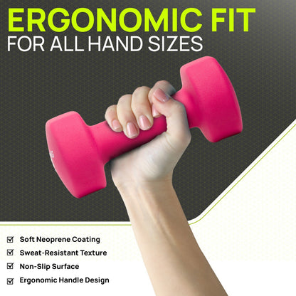 Neoprene Dumbbells Hand Weights Pair Exercise Iron Set Home Gym Fitness Aerobic